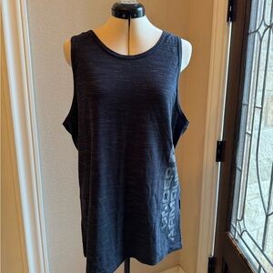 Under Armour grey/black side logo Heat Gear loose tank, Sz Men’s Medium